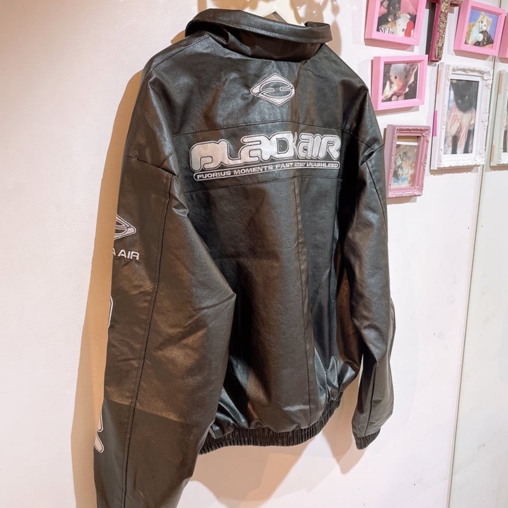Black Graphic Bomber Jacket​ - Picture 3 of 3